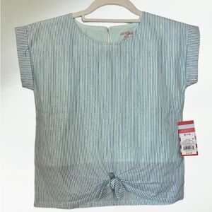 Cat & Jack Blue striped shirt with knot in front  Size Medium (7-8)